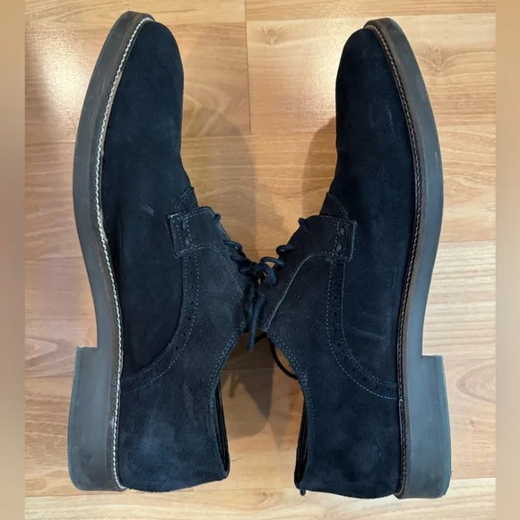 Zara Man Navy Suede Oxfords Size 12 (45) - Picture 2 of 5